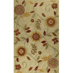 Diome Light Green Floral Rug