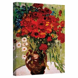 Red Poppies & Daisies Canvas Wall Art by Van Gogh