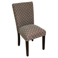 Classic Parsons Upholstered Side Chair in Blue & Chocolate