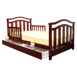 Elora Toddler Bed with Drawer in Cherry