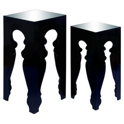 2 Piece Nesting Table Set in Black