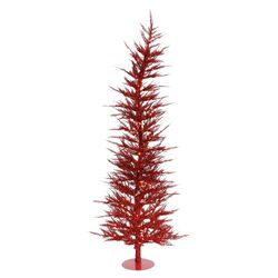 4' Pre-Lit Artificial Christmas Tree in Red