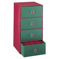 4 Drawer Ornament Storage Chest in Pink & Green