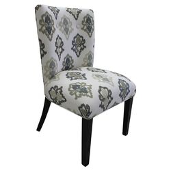 Ikat Curved Parsons Chair in Beige
