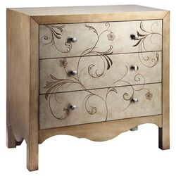 Shannon 3 Drawer Chest in Gold & Silver