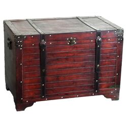 Old Fashioned Wood Storage Trunk in Cherry