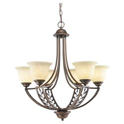 Ledger 6 Light Chandelier in Bronze