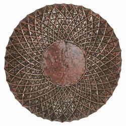 Classy Round Wall Décor in Rustic Brown