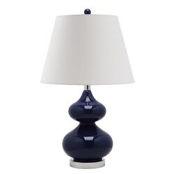 Eva Double Gourd Table Lamp in Navy (Set of 2)