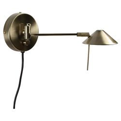 Swing Arm 1 Light Wall Lamp in Antique Brass