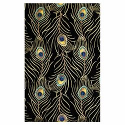 Catalina Peacock Feathers Black Rug
