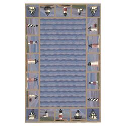 Colonial Lighthouse Nautical Rug