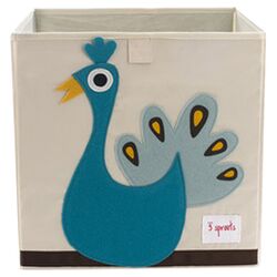 Peacock Storage Box in Beige