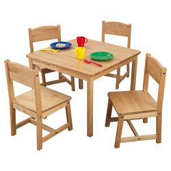 Kid's 5 Piece Table & Chair Set in Natural