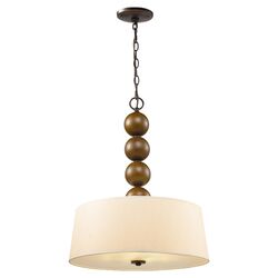 Kevin 1 Light Drum Pendant in Bronze