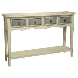 Console Table in White & Blue