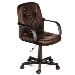 Mid-Back Leather Chair in Brown