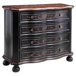 Joy Hand Painted 4 Drawer Chest in Antique Black