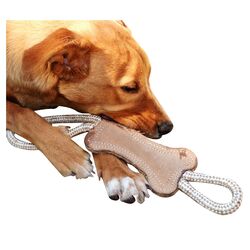 Tug Bone Dog Toy in Natural