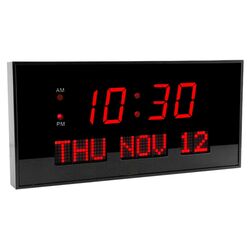 Super LED Digital Calendar Clock in Black