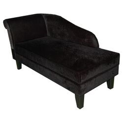Milan Storage Chaise Lounge in Black