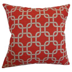 Qishn Pillow in Red & Grey