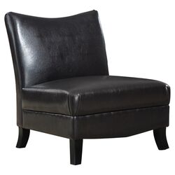 Leather Slipper Chair in Black