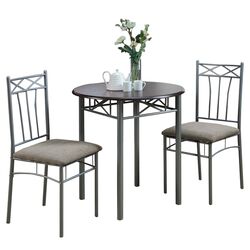 3 Piece Dining Set in Silver