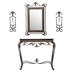 Ashley 4 Piece Console Table Set in Bronze