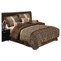 Safari 7 Piece Comforter Set in Brown