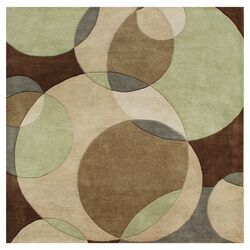 Beverly Hills Brown Geometric 6' Square Rug