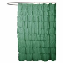 Ruffle Shower Curtain in Green