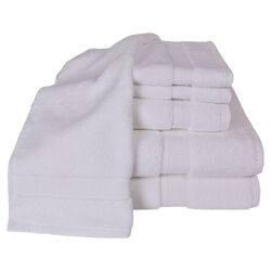 Twist 6 Piece Towel Set in White