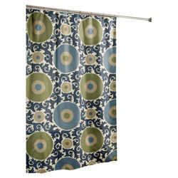 Ottoman Blossom Shower Curtain in Blue