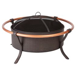 Rail Wood Burning Fire Pit in Bronze