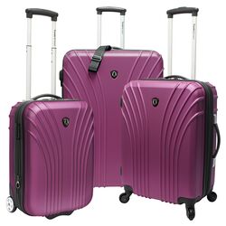 3 Piece Expandable Luggage Set in Plum