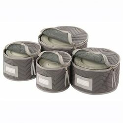 Deluxe 4 Piece Plate Storage Set in Gray