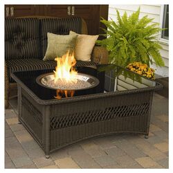 Naples Coffee Table with Fire Pit in Brown