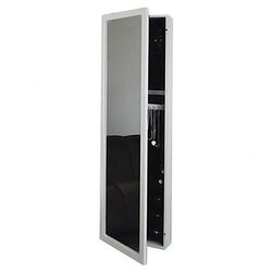 Over the Door Mirrored Jewelry Armoire in White