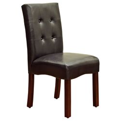 Leather Parsons Chair in Espresso (Set of 2)