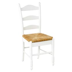 Ladderback Side Chair in White & Natural (Set of 2)