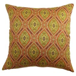 Heihe Paisley Cotton Pillow in Poppy Red