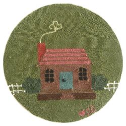 Home Sweet Home Round Chair Pad in Green
