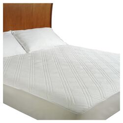 Quilted Memory Foam Mattress Pad in White