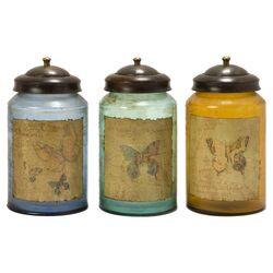 Butterfly Glass Canister (Set of 3)