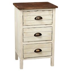 Dover 3 Drawer Accent Chest in Creme & Brown
