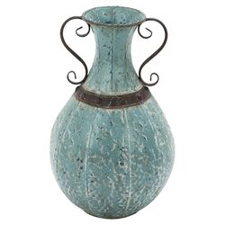 Traditional Metal Vase in Teal