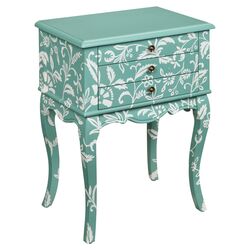 Estes 3 Drawer Chest in Teal & White
