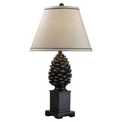 Pine Cone Table Lamp in Aged Bronze