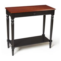 French Country Console Table in Black & Cherry